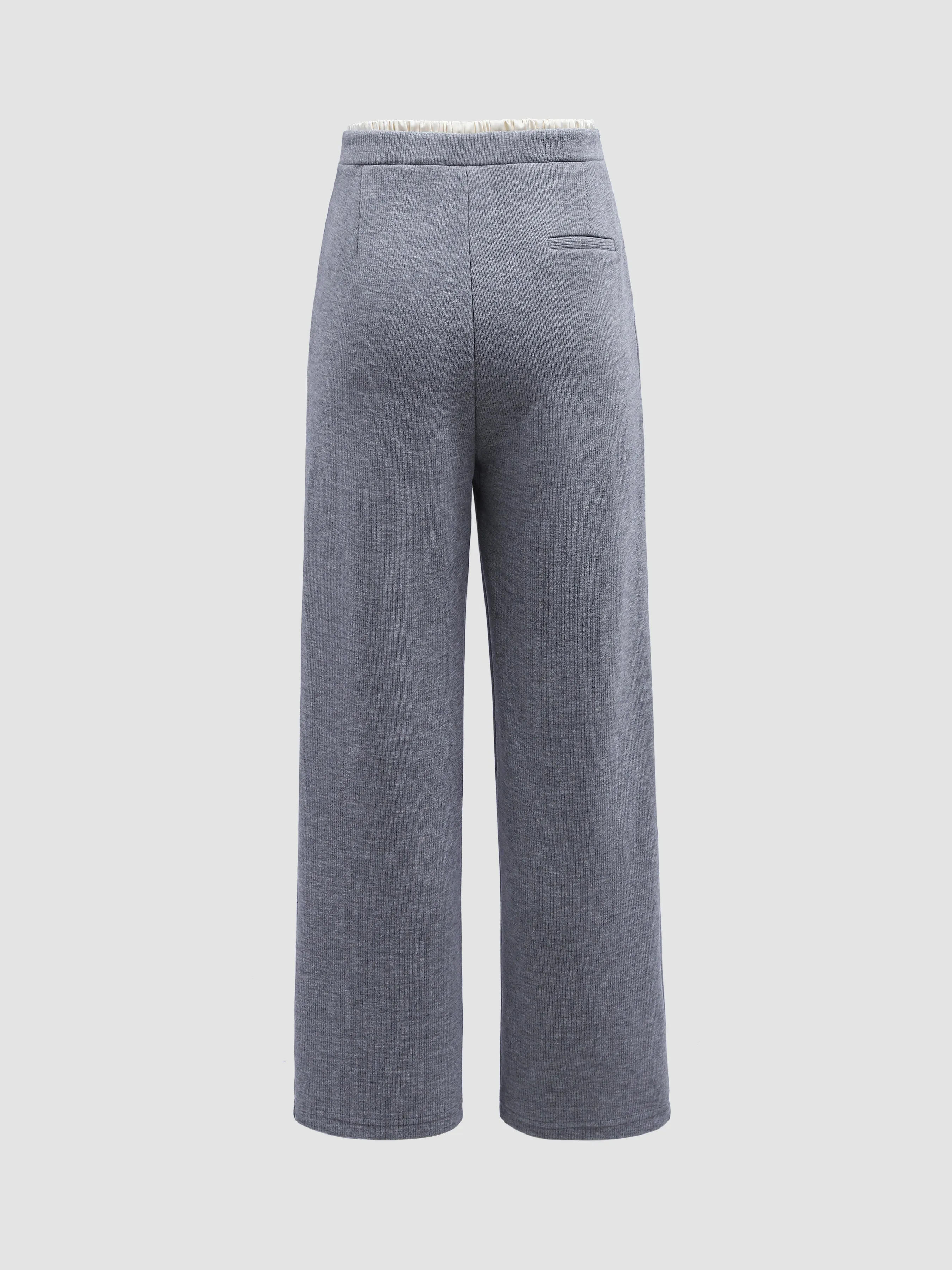 Fake Two-Piece High-Waisted Wide-Leg Knitted Pants sold by Aha Selected product image thumbnail 3