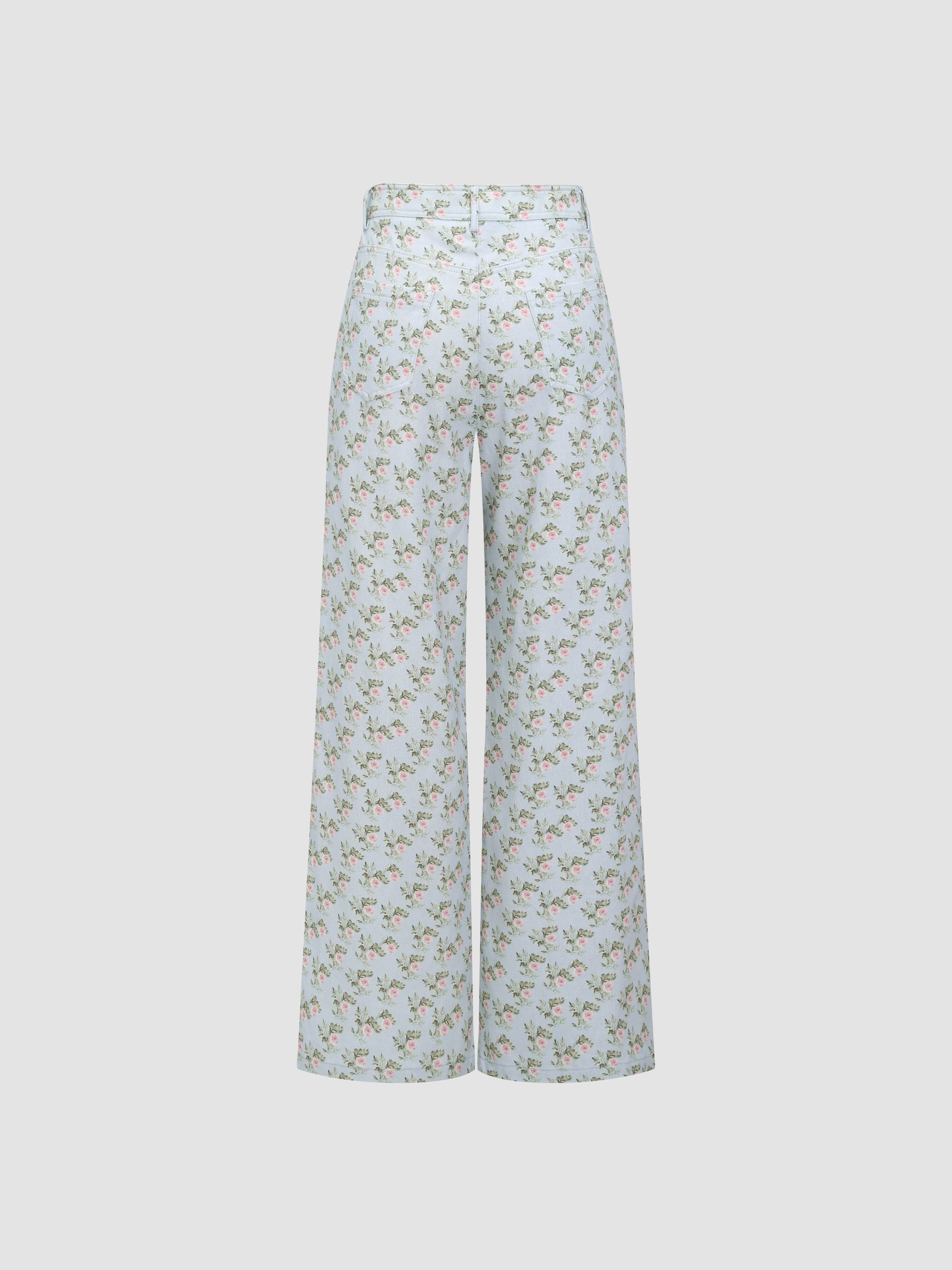 Floral Print Wide Leg Pants sold by Aha Selected product image thumbnail 2