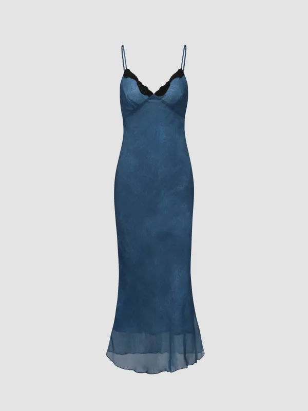 Lace Spliced Cami Dress sold by Aha Selected