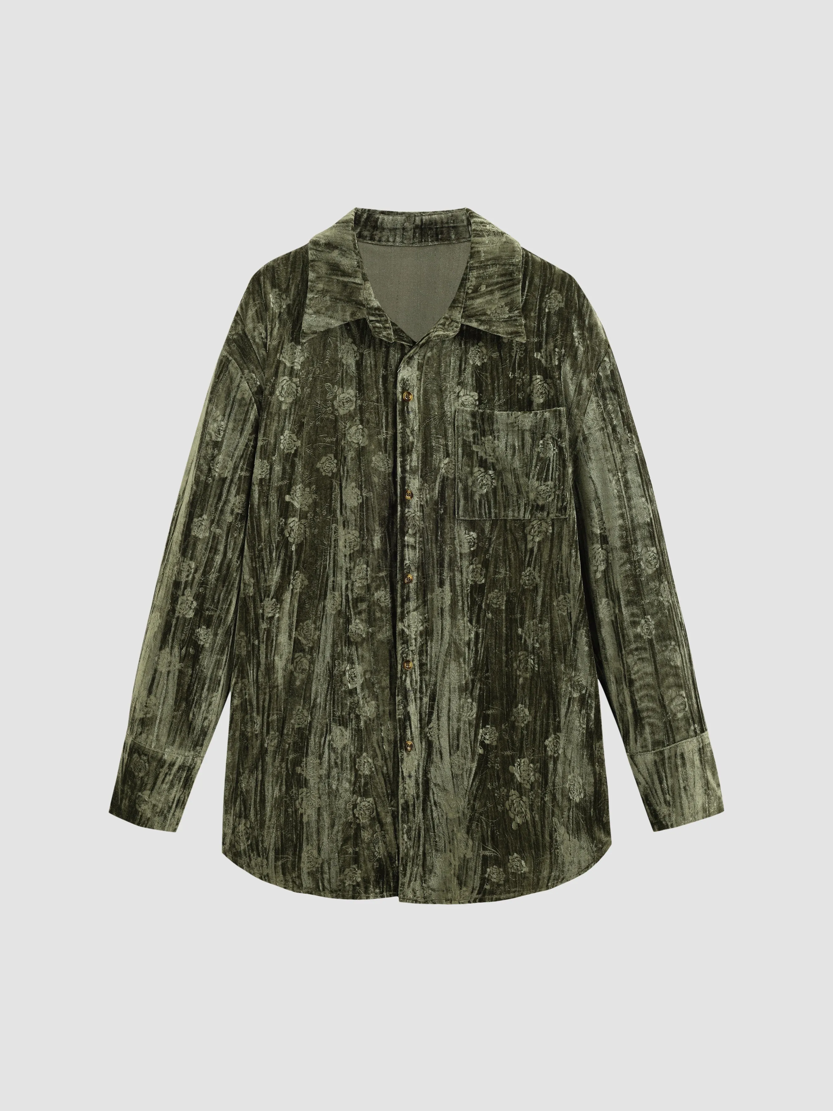 Chic Loose Fit Velvet Embossed Blouse sold by Aha Selected product image thumbnail 2