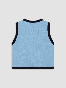 Contrast Trim V-Neck Sweater Vest sold by Aha Selected