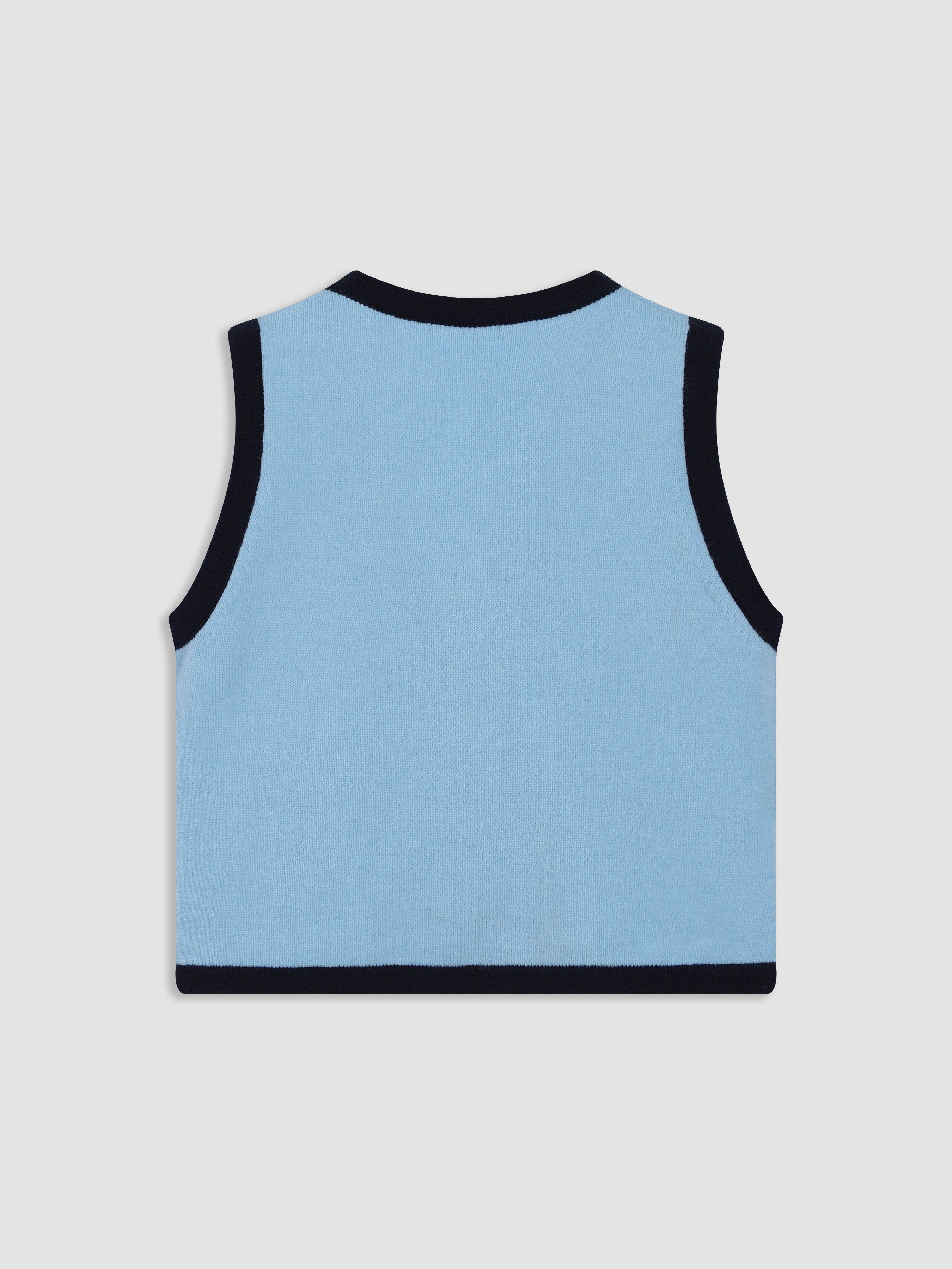 Contrast Trim V-Neck Sweater Vest sold by Aha Selected product image thumbnail 2