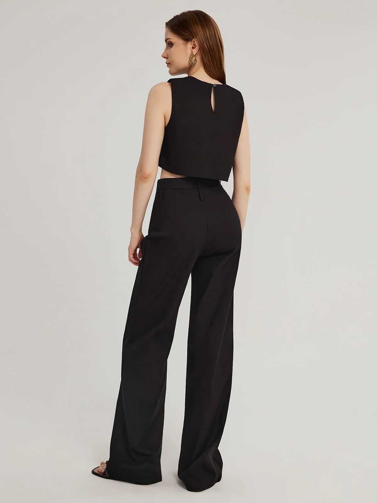 Breezy Cotton Cropped Tank Top +High Waist Pants Set sold by Aha Selected product image thumbnail 3