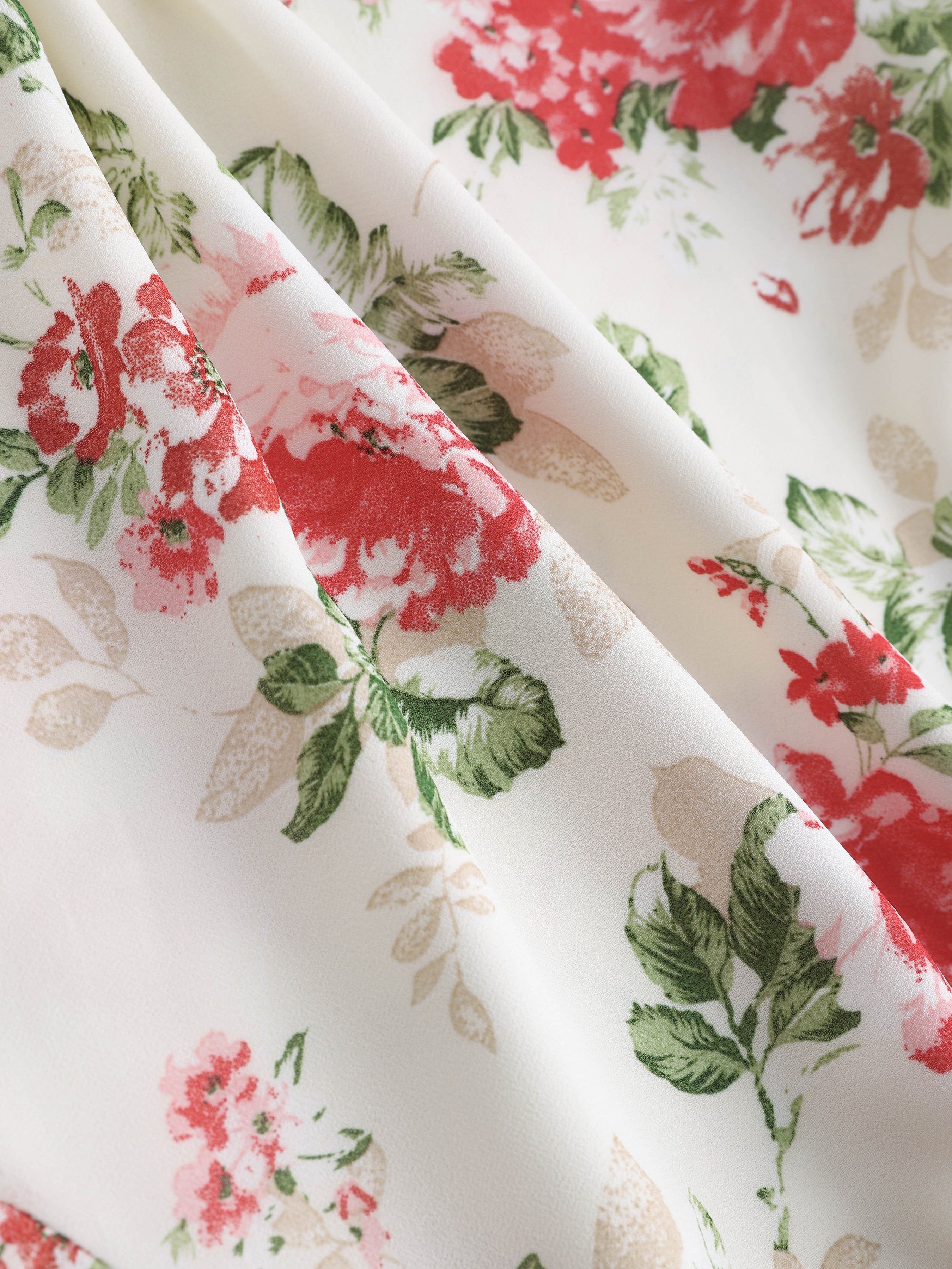 Floral Print Polka Dot Spliced Lace Trim Cami Maxi Dress sold by Aha Selected product image thumbnail 3