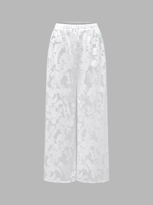 Jacquard Elastic Waist Pants sold by Aha Selected