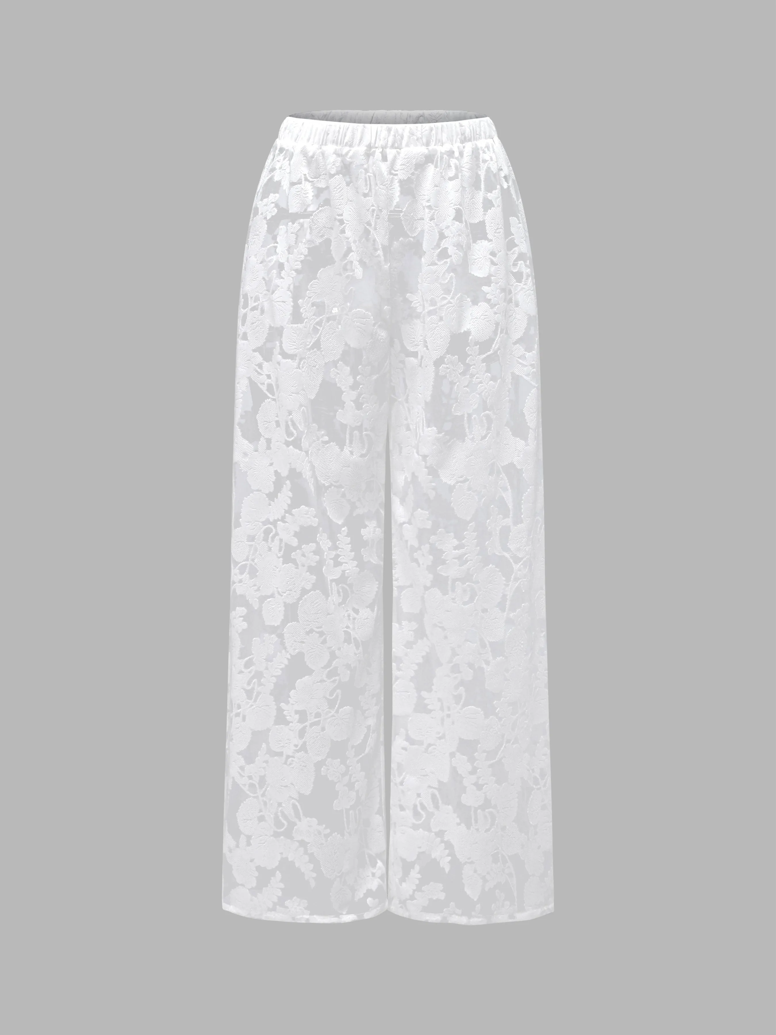 Jacquard Elastic Waist Pants sold by Aha Selected