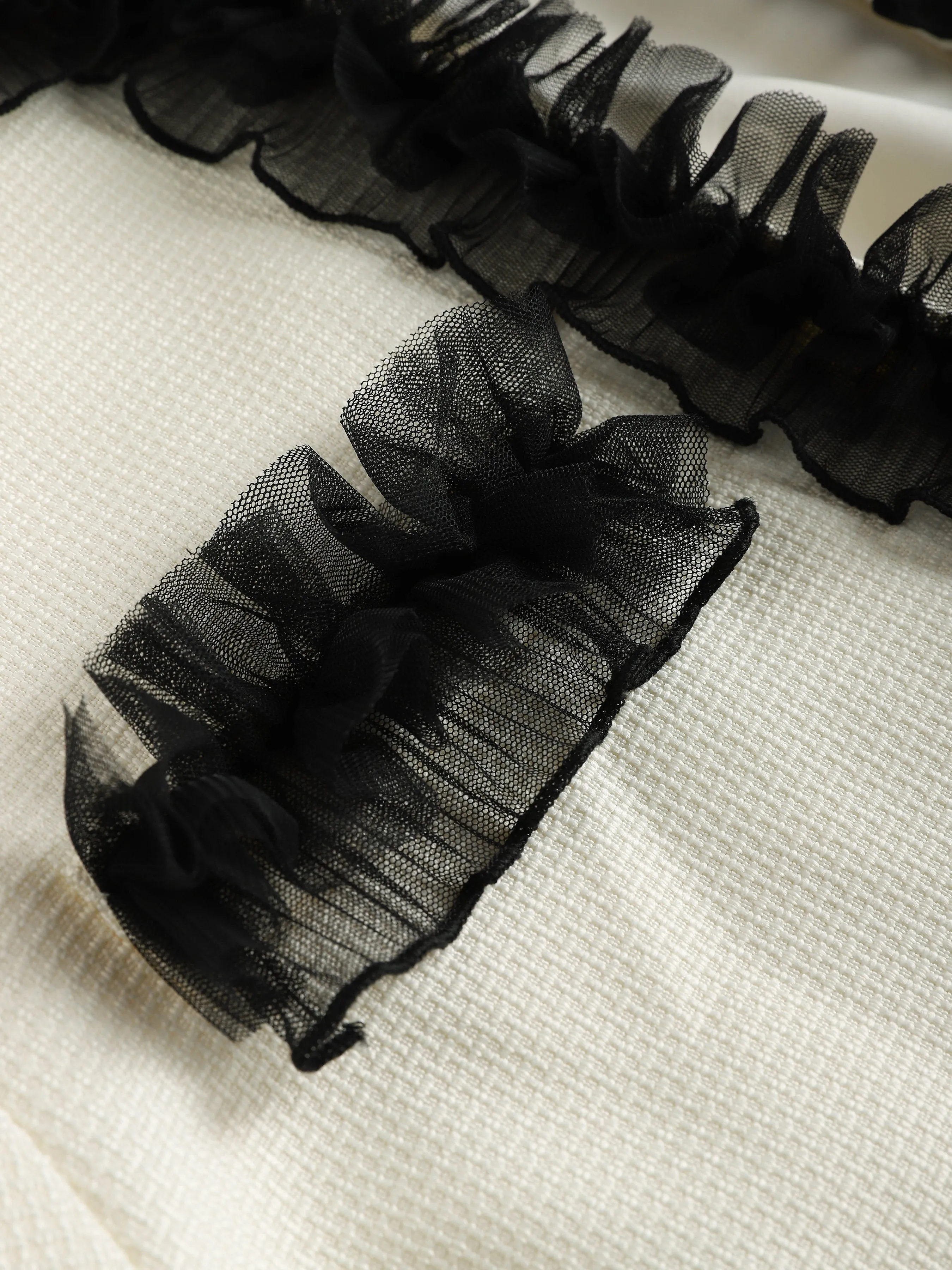 Mesh Contrast Lace Trim Jacket sold by Aha Selected product image thumbnail 3