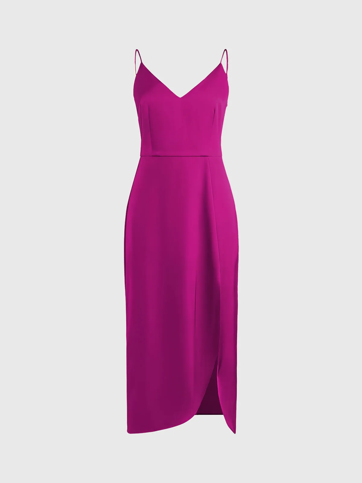Elegant V Neck Silk Midi Graduation Dress sold by Aha Selected product image thumbnail 5