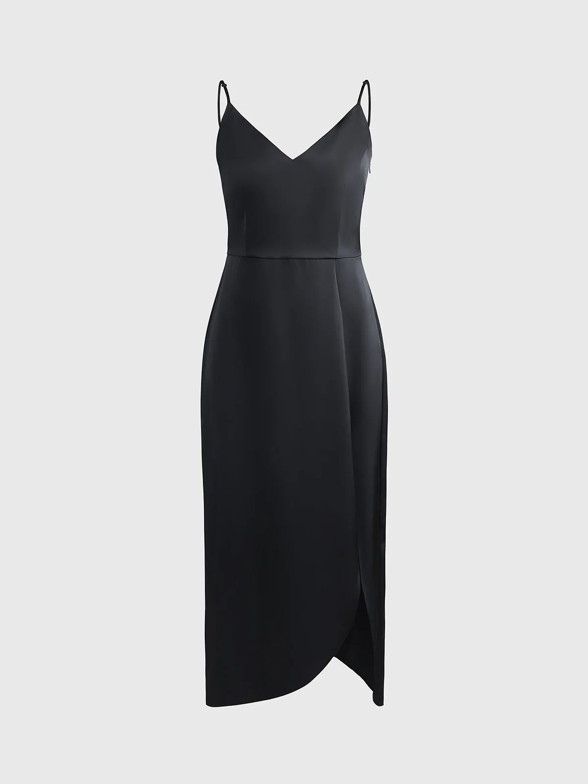Elegant V Neck Silk Midi Graduation Dress sold by Aha Selected product image thumbnail 2