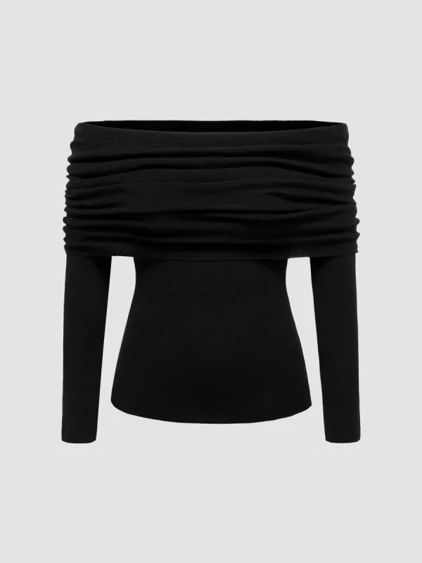 Women's Off-The-Shoulder Sweater sold by Aha Selected