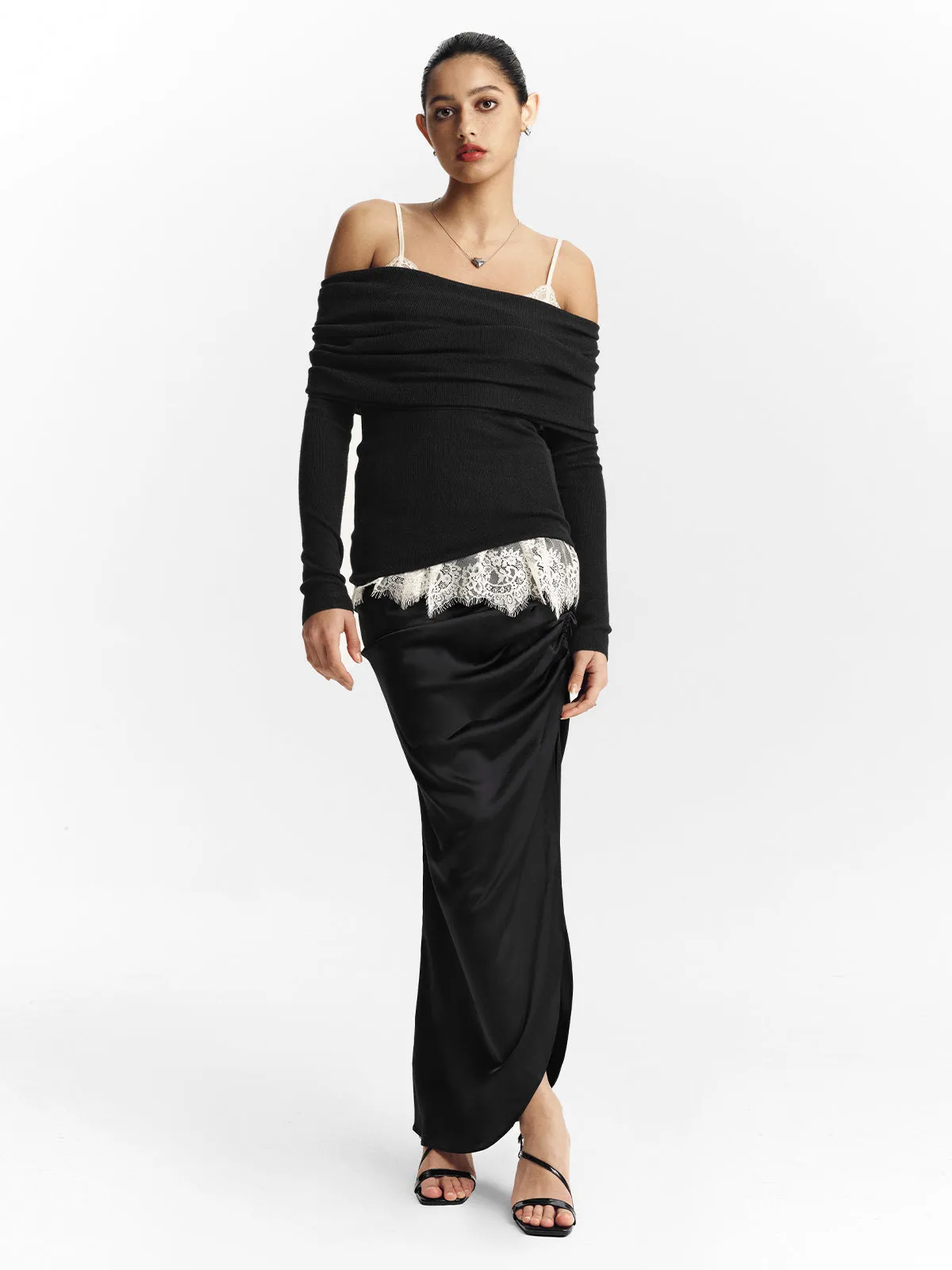 Women's Off-The-Shoulder Sweater sold by Aha Selected product image thumbnail 5