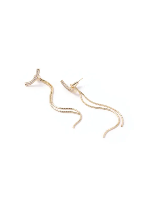 Metallic Tassel Earrings made by Aha Selected