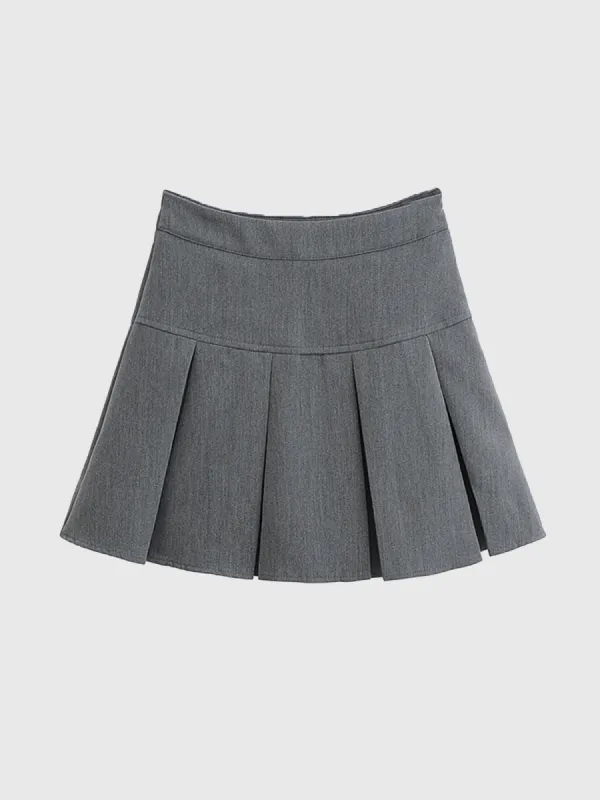 Casual High Waist Pleated Mini Skirt sold by Aha Selected