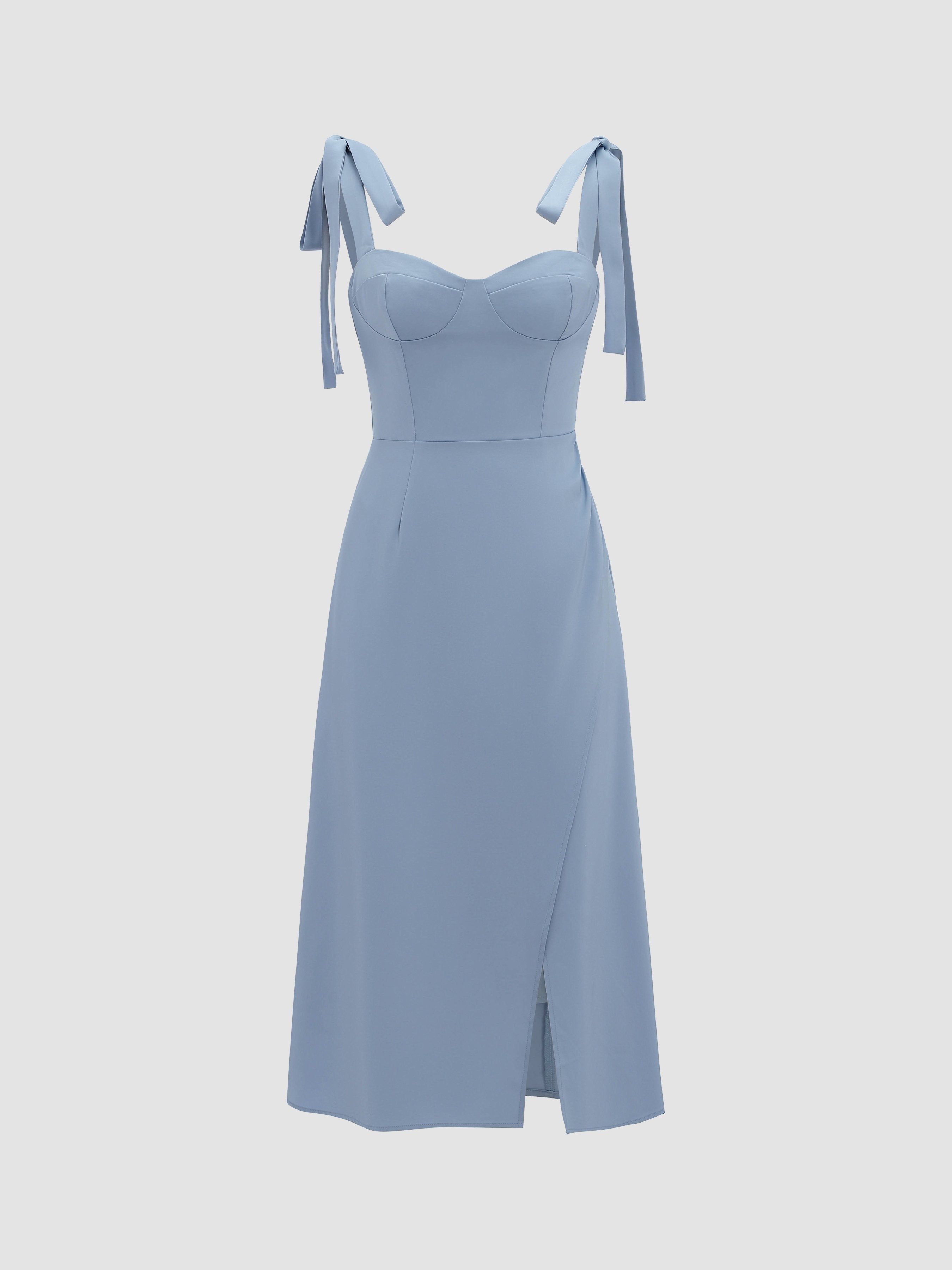 Satin Slip Dress with Adjustable Straps sold by Aha Selected