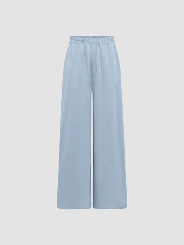 Satin Striped Elastic Waist Pants sold by Aha Selected
