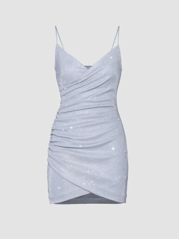 Sparkling Low Cut Cross Strap Sexy Dress sold by Aha Selected