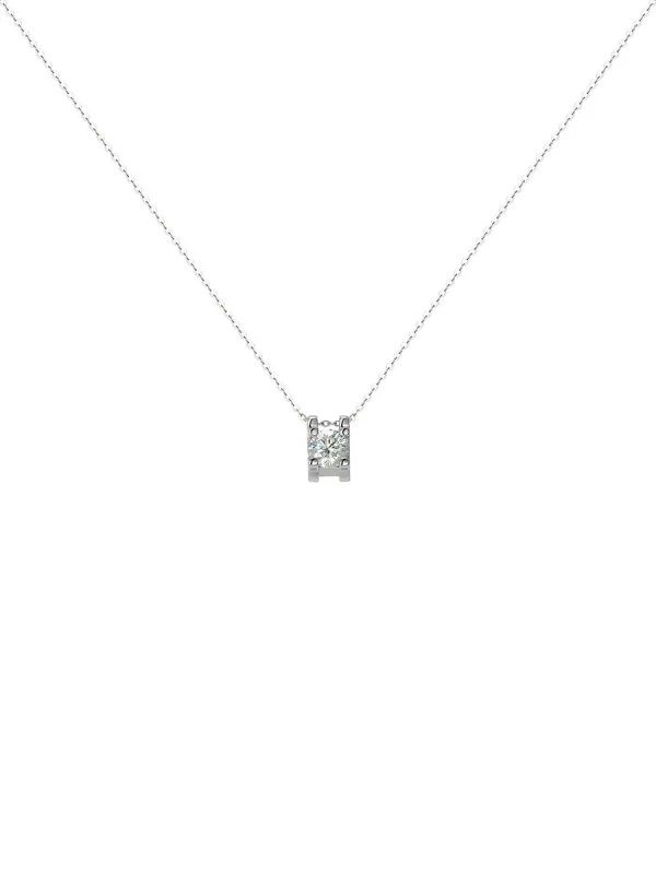 Silver Rhinestone Pendant Necklace made by Aha Selected