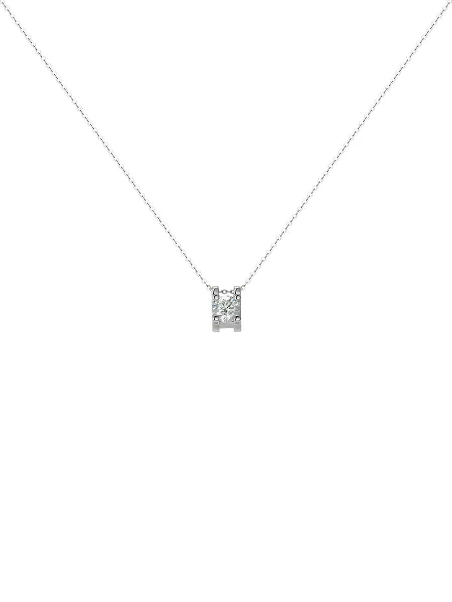 Silver Rhinestone Pendant Necklace sold by Aha Selected