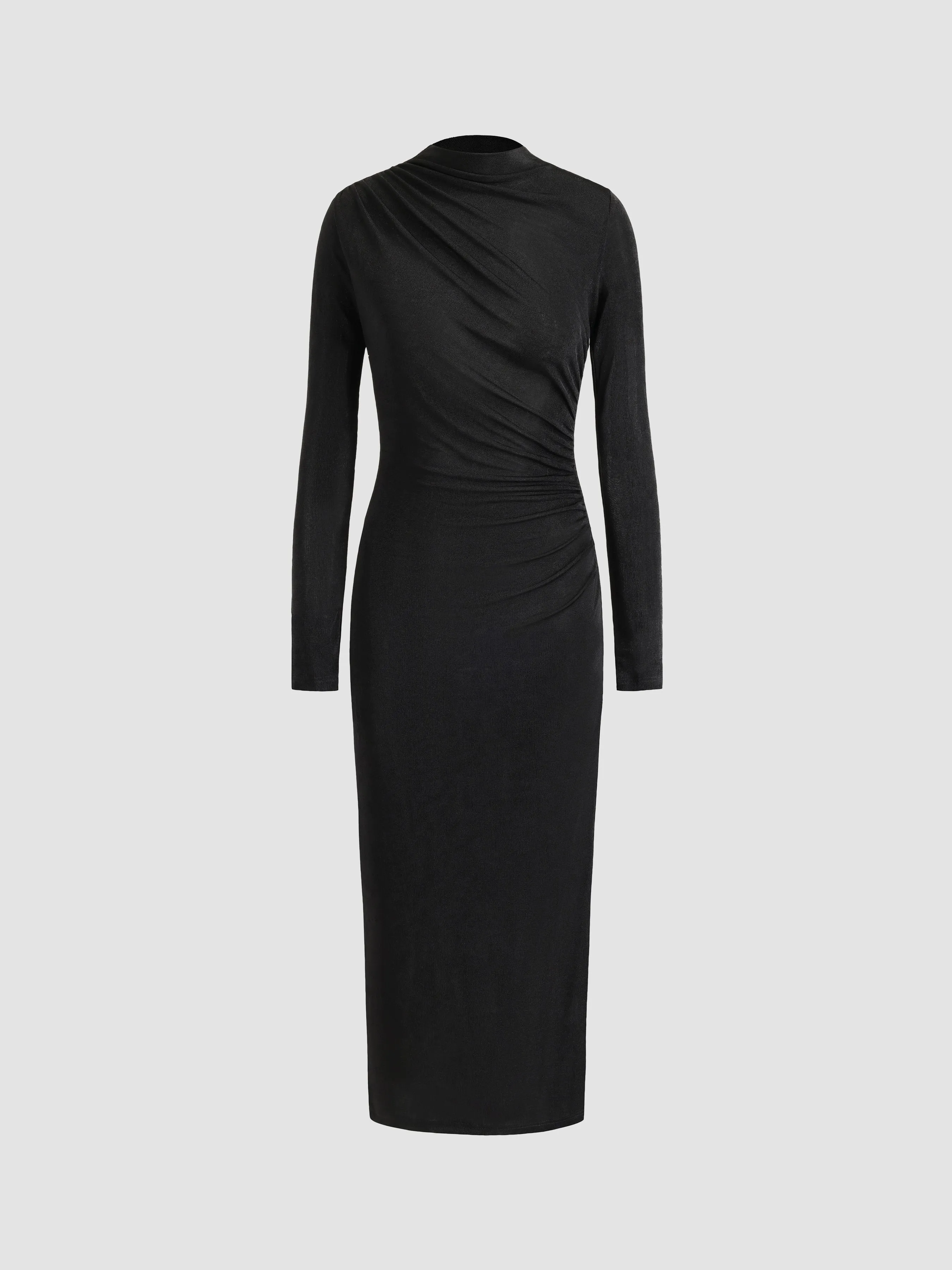 Knitted Turtleneck Pleated Dress sold by Aha Selected