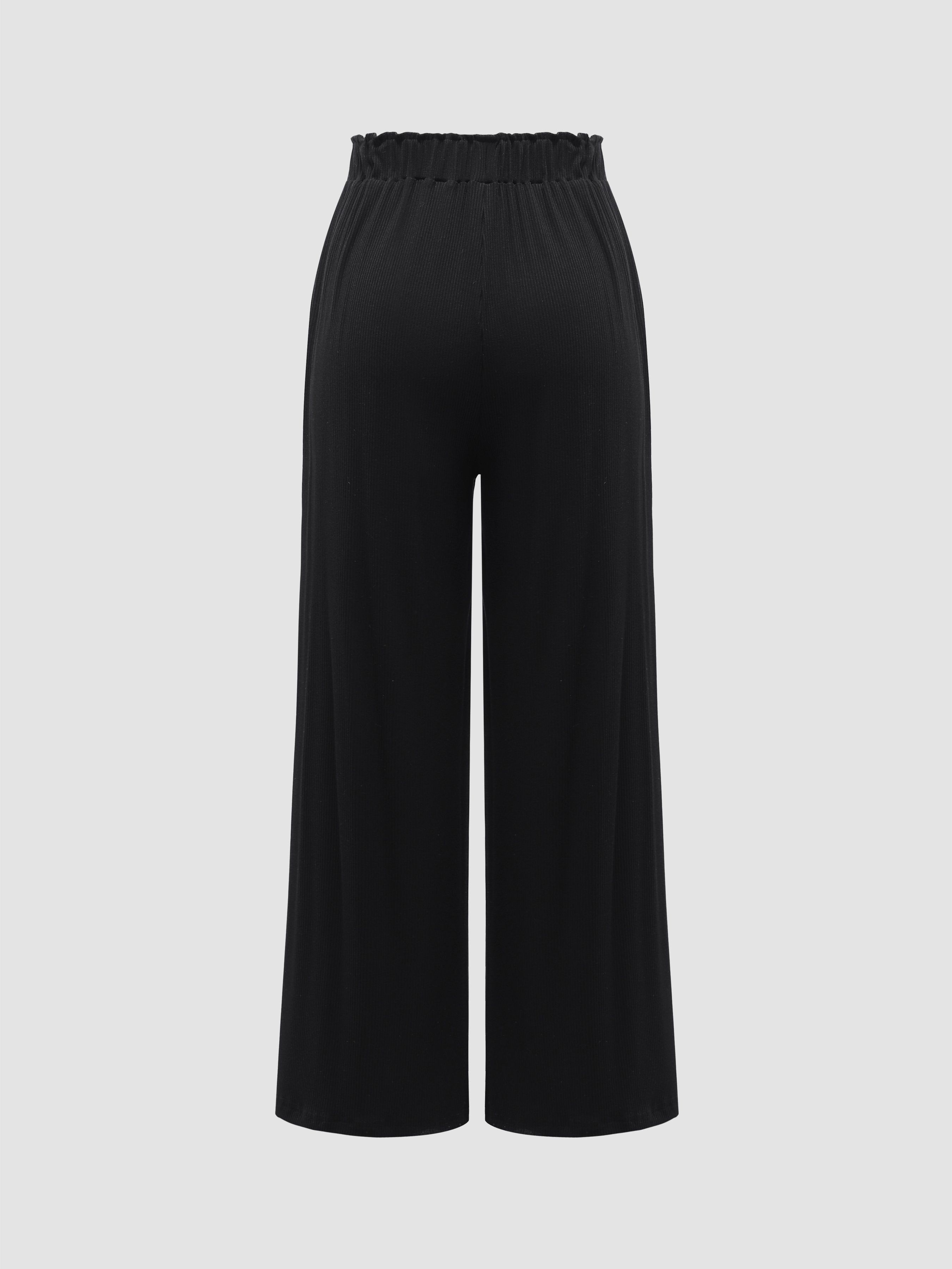 Ribbed Drawstring Wide Leg Pants sold by Aha Selected product image thumbnail 2