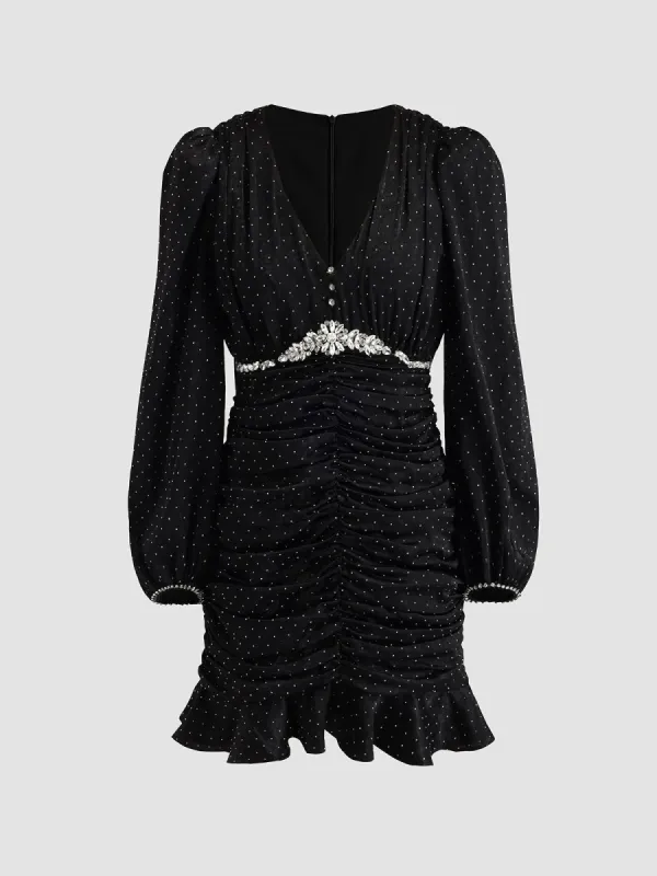 Pleated Dress with Sparkle Accents sold by Aha Selected