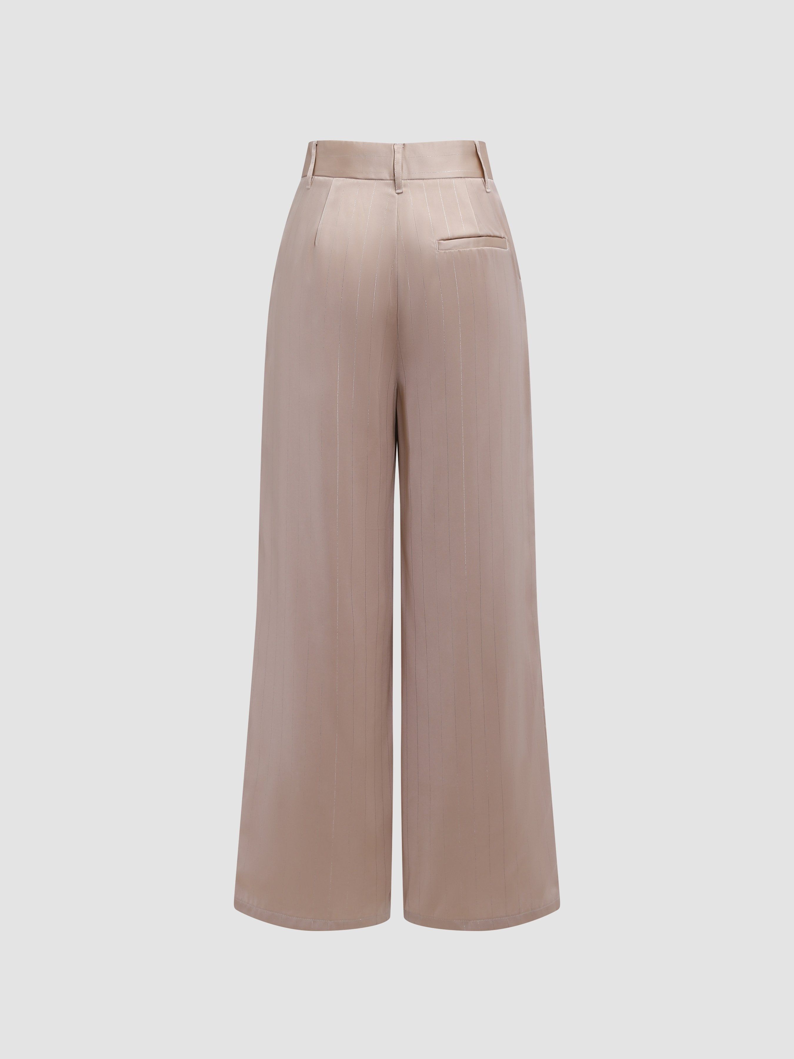 Satin Striped Wide Leg Pants sold by Aha Selected product image thumbnail 3