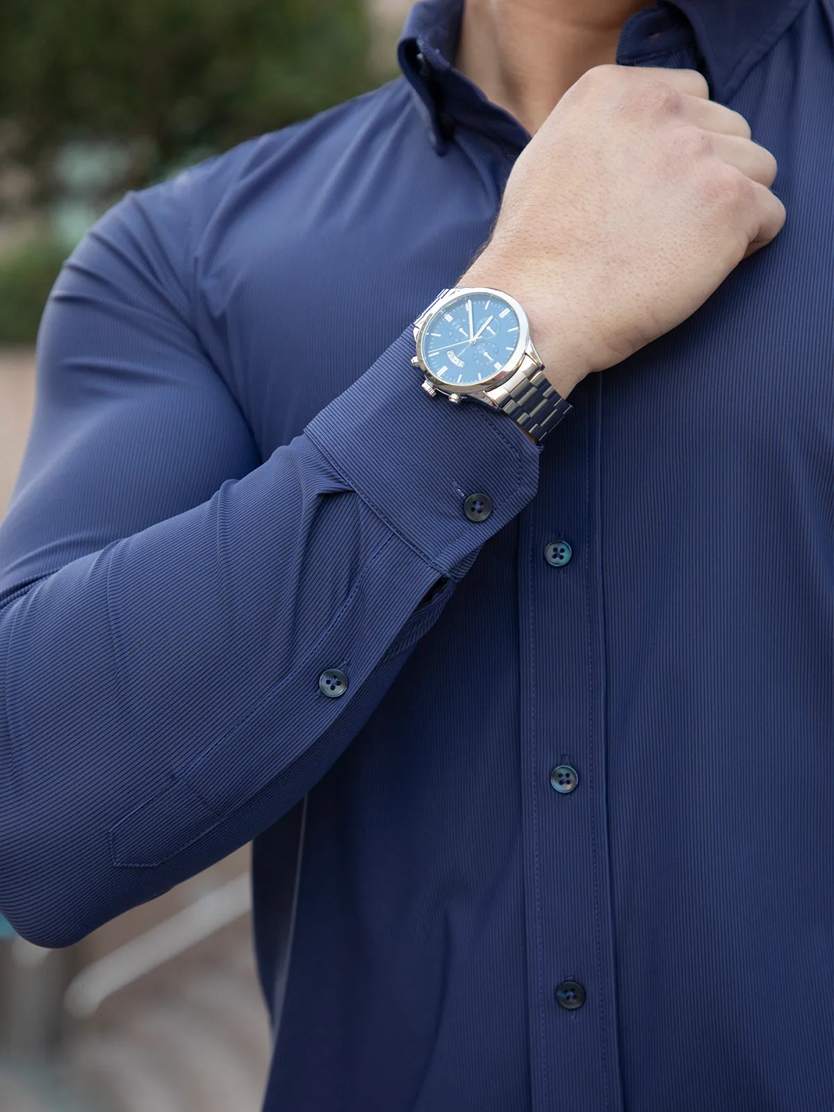 Commuter Performance Stretch Dress Shirt-Marine sold by Aha Selected product image thumbnail 3