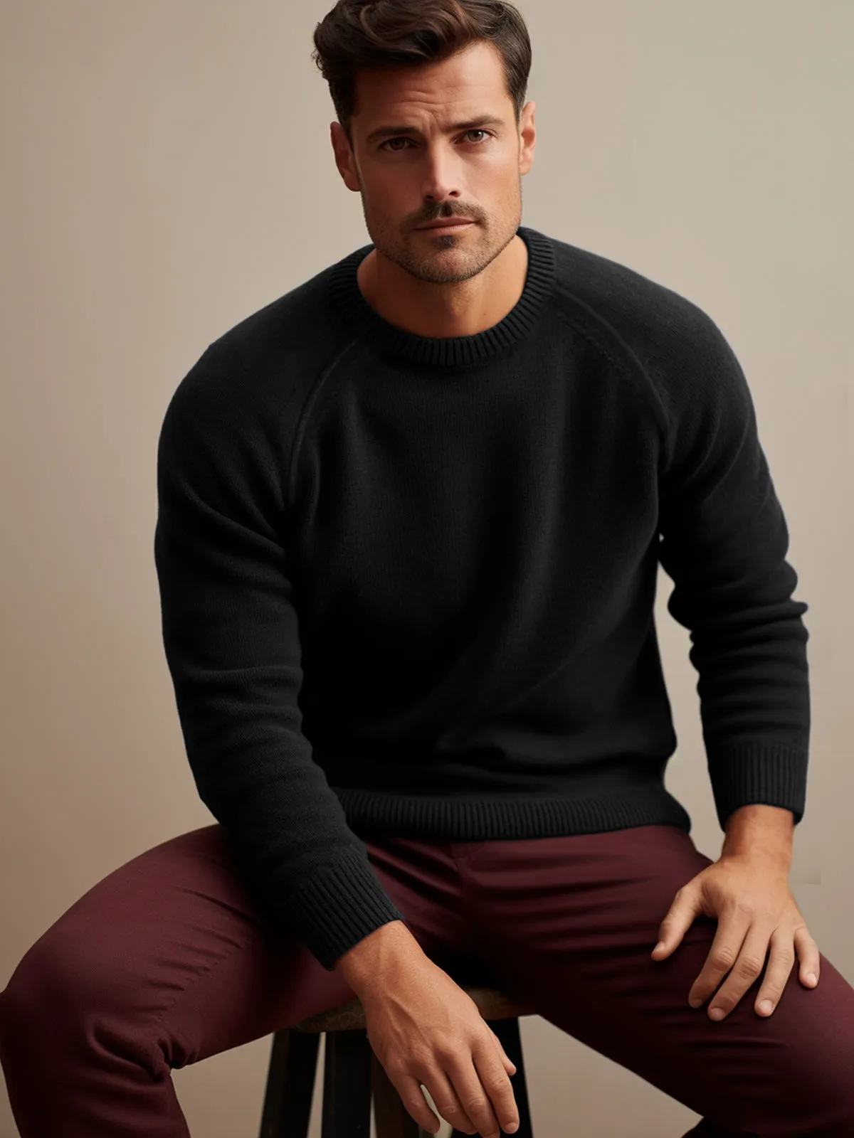 Crewneck Raglan Pullover Sweater sold by Aha Selected product image thumbnail 2