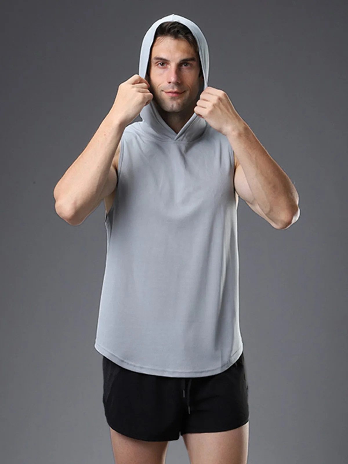 Workout Hooded Tank Curved Hem sold by Aha Selected product image thumbnail 5