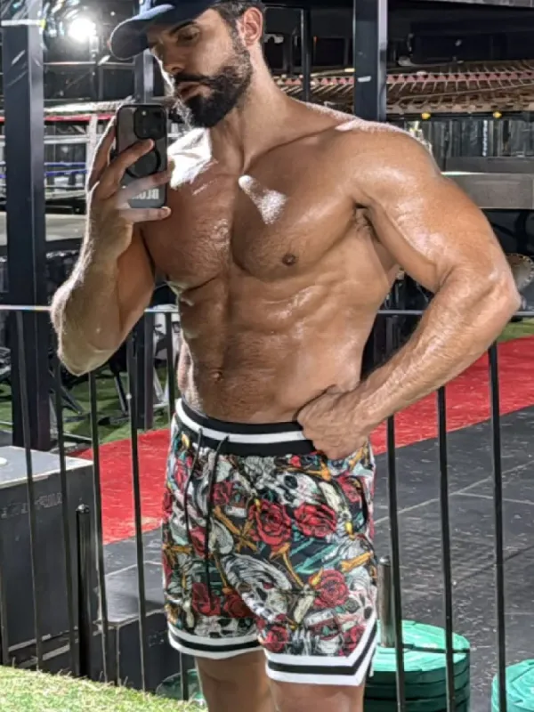 Gym To Street Mesh 6" Short-Skull Print sold by Aha Selected