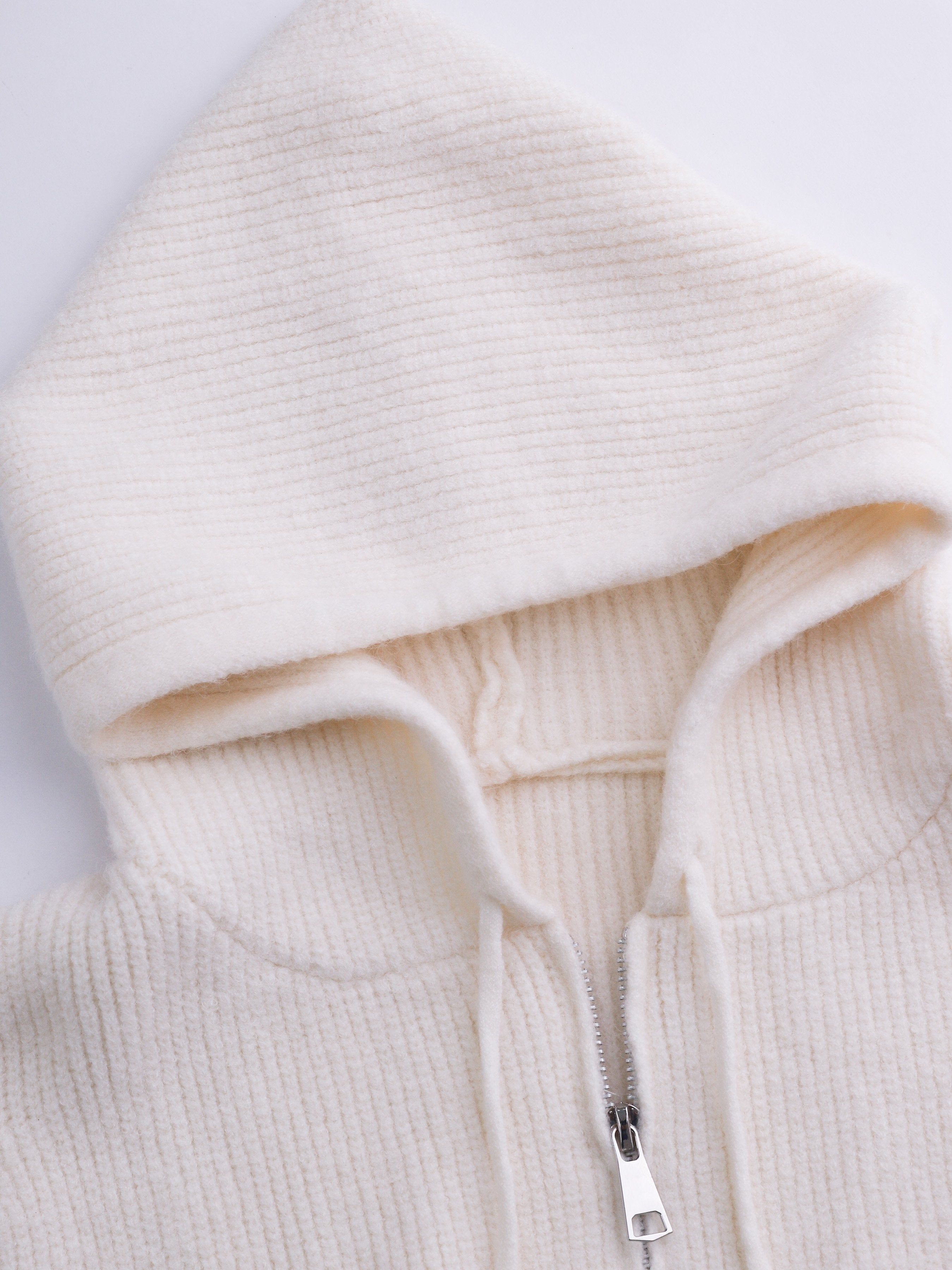 Hooded Zip-Up Knitted Vest Cardigan sold by Aha Selected product image thumbnail 3