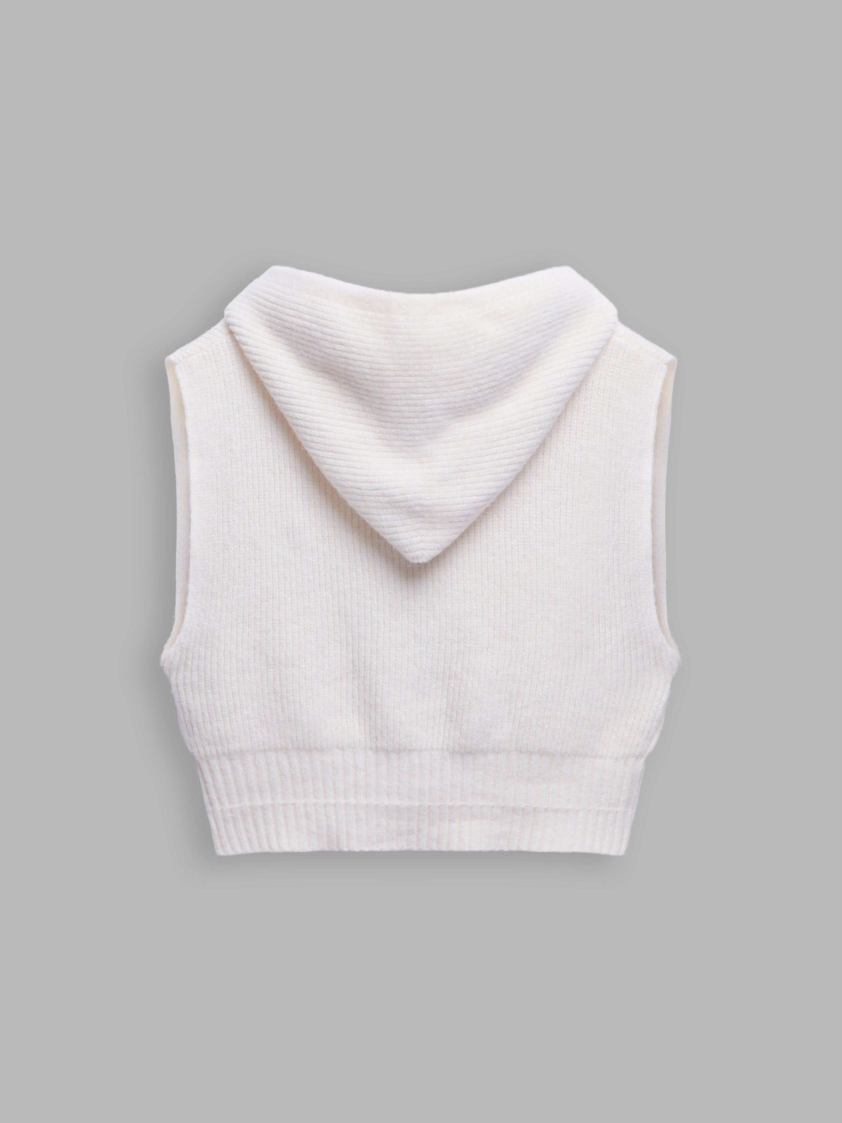 Hooded Zip-Up Knitted Vest Cardigan sold by Aha Selected product image thumbnail 2