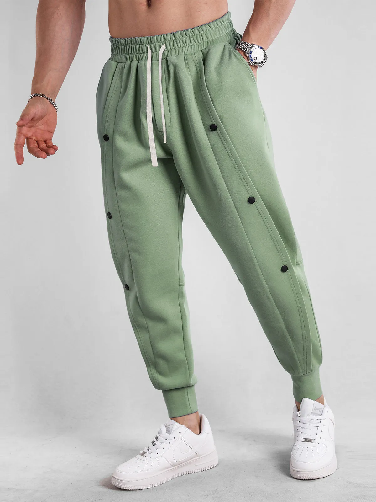 Loose Fit Tapered Sweatpant Button Jogger sold by Aha Selected product image thumbnail 5