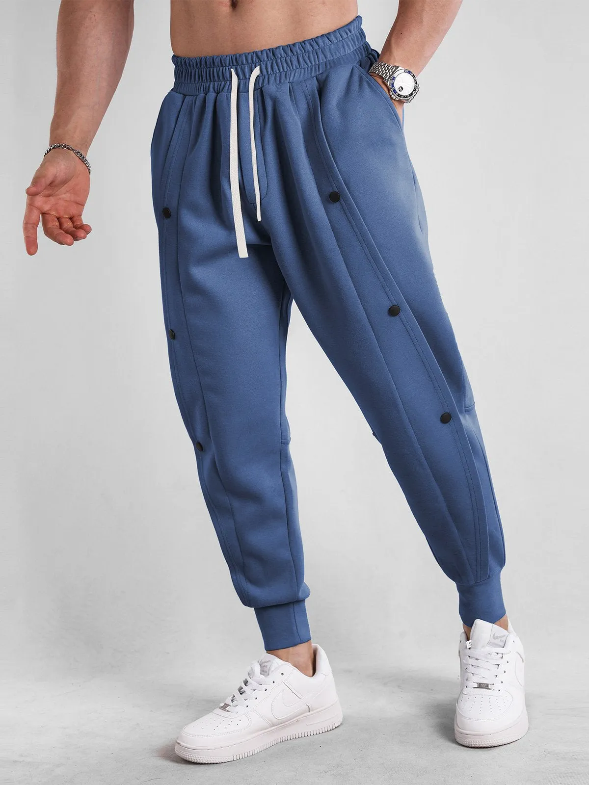 Loose Fit Tapered Sweatpant Button Jogger sold by Aha Selected product image thumbnail 4