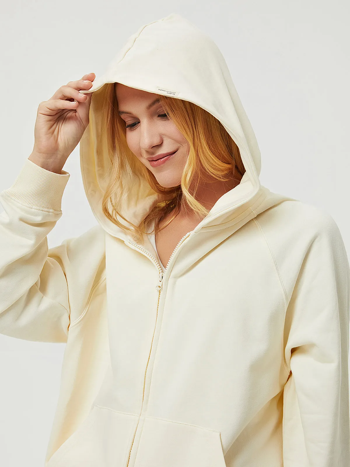 Terry Fleece Cloud Nine Zip Hoodie-Warm White sold by Aha Selected product image thumbnail 3
