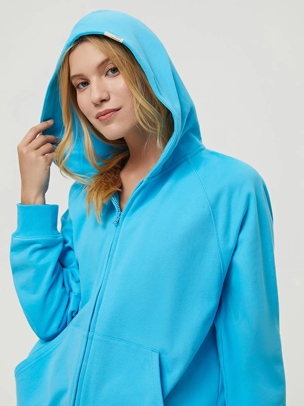 Terry Fleece Cloud Nine Zip Hoodie-Warm White sold by Aha Selected product image thumbnail 5