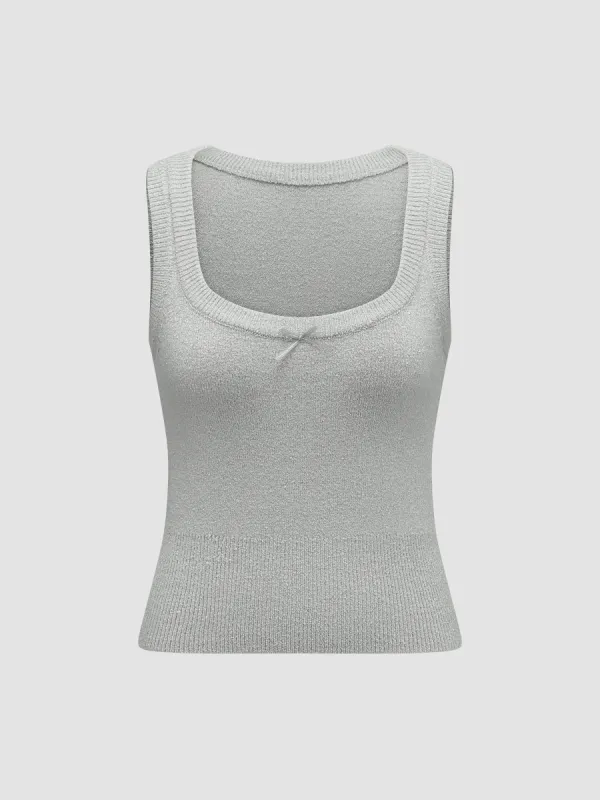 Cozy Textured Knit Bow Tie Vest sold by Aha Selected