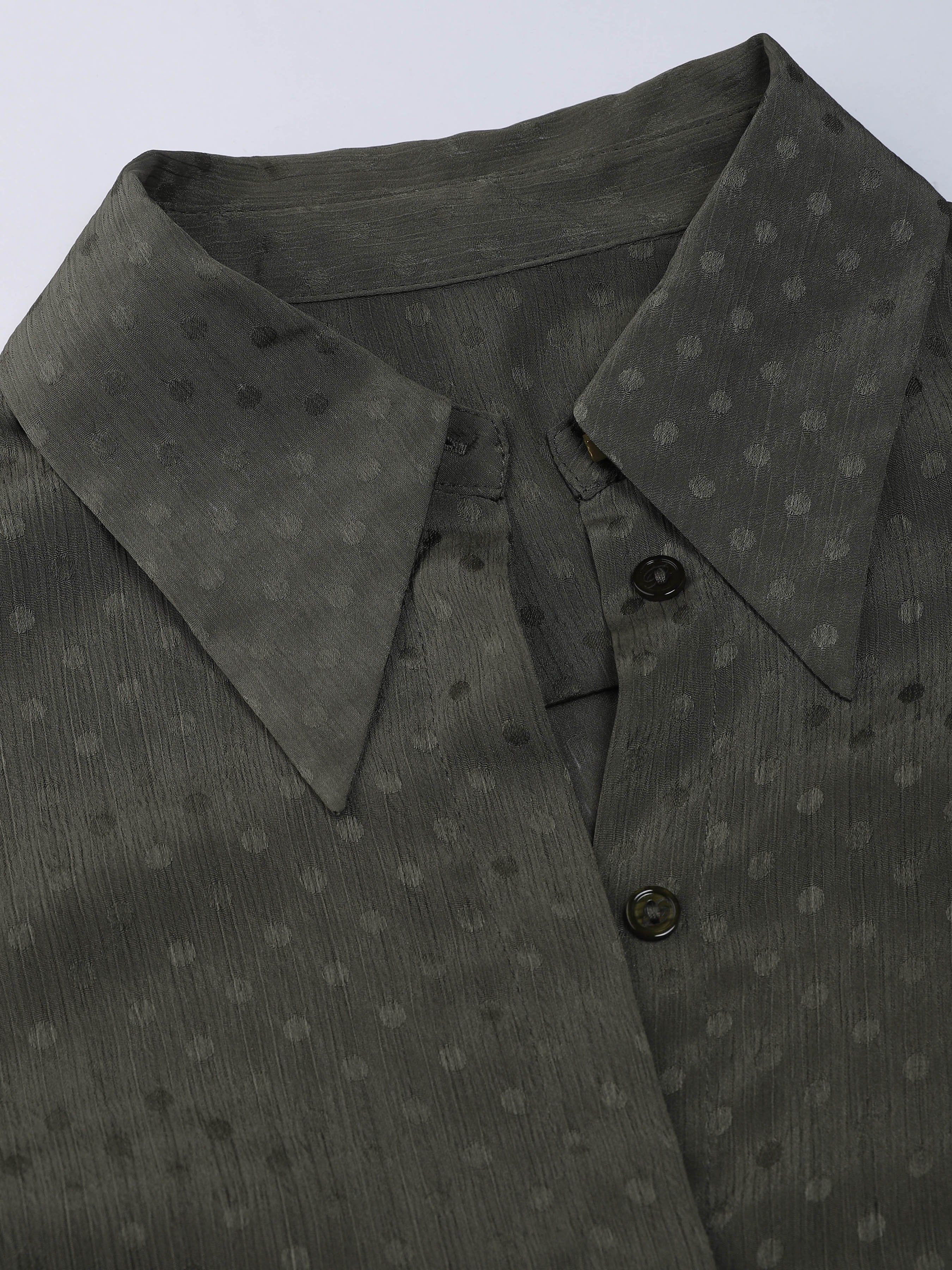 Floral Jacquard Shirt Dress sold by Aha Selected product image thumbnail 3