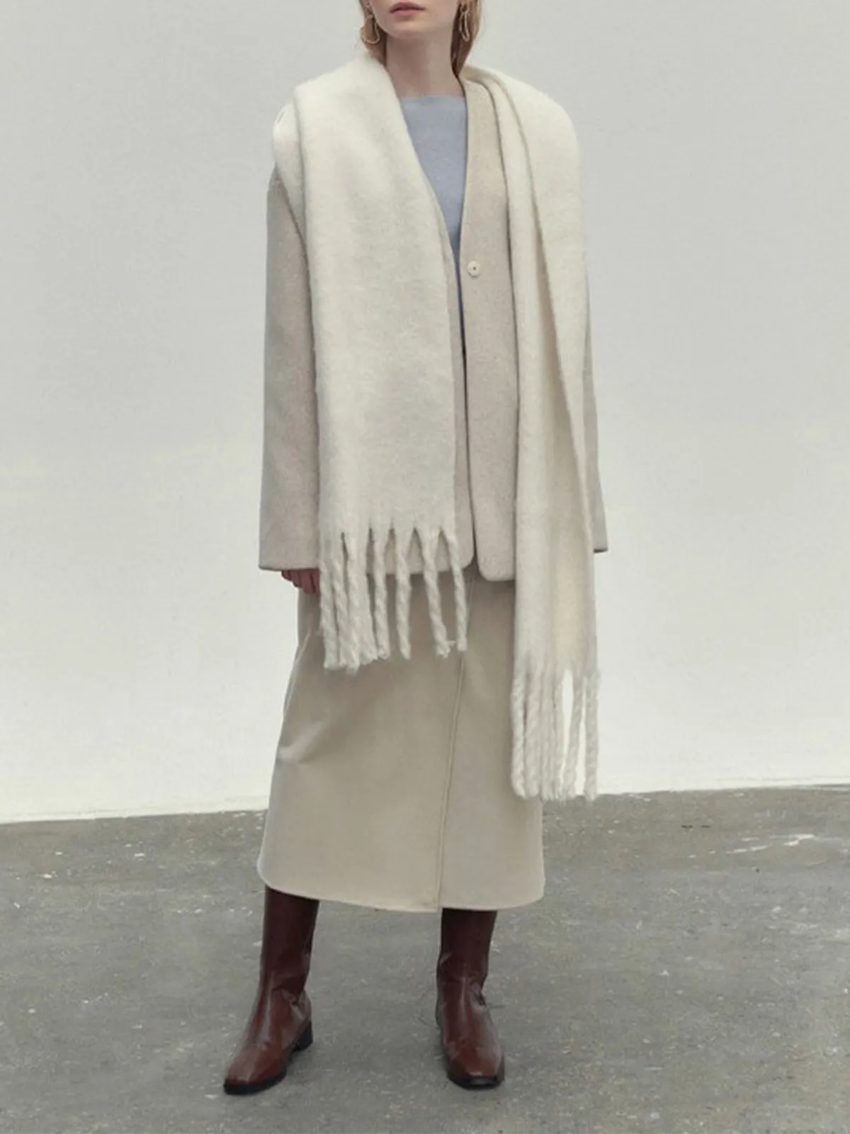 Versatile Tassels Warm Scarf sold by Aha Selected product image thumbnail 2