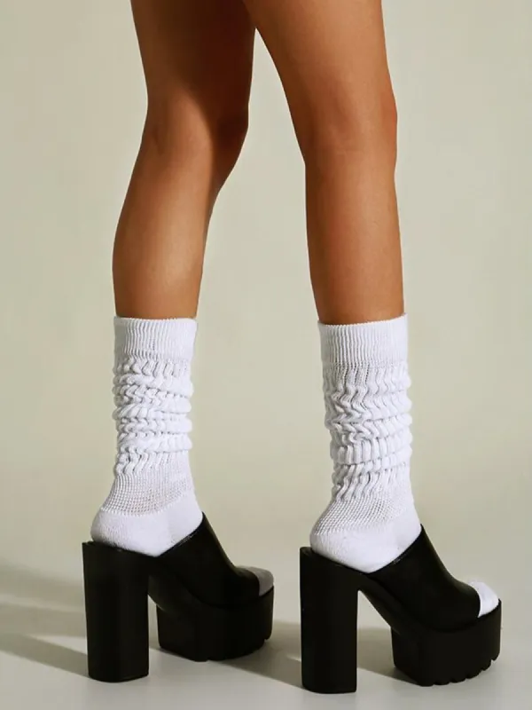 Solid Bubble Slouch Socks sold by Aha Selected