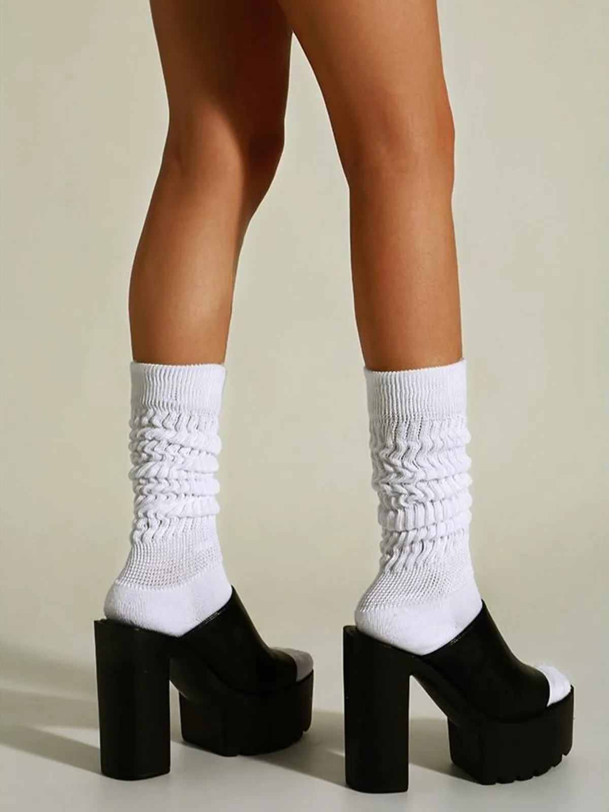 Solid Bubble Slouch Socks sold by Aha Selected
