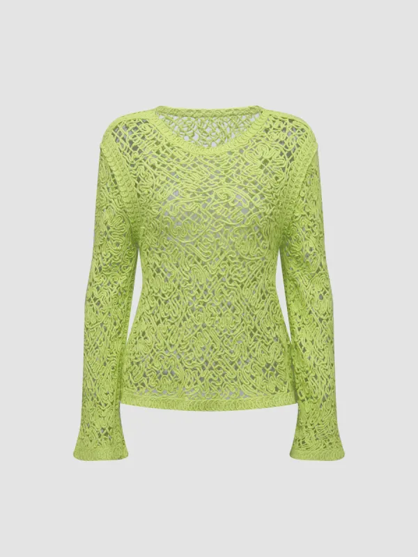 Women's Crochet Knit Pullover sold by Aha Selected
