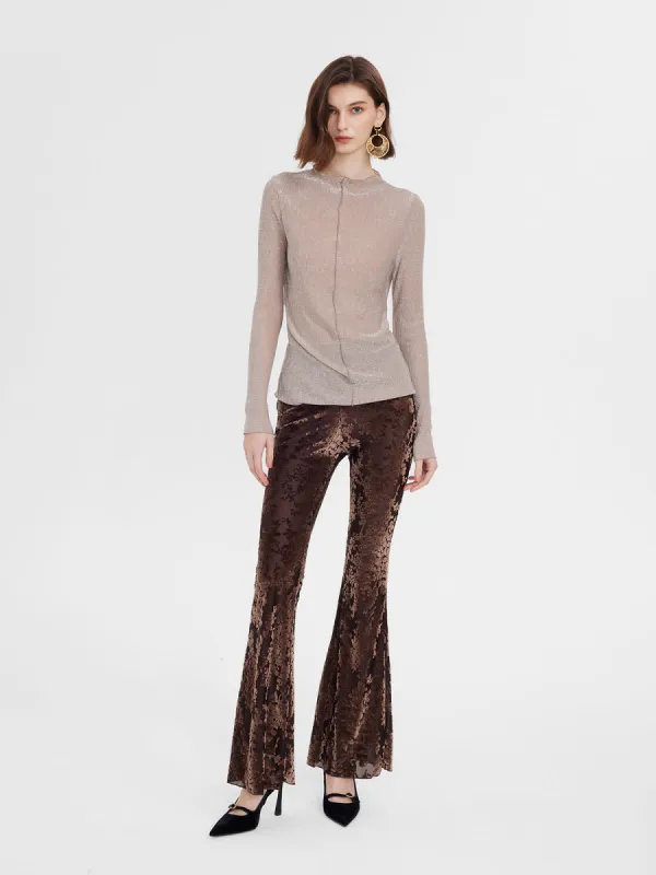 Lace Velvet Flared Pants sold by Aha Selected