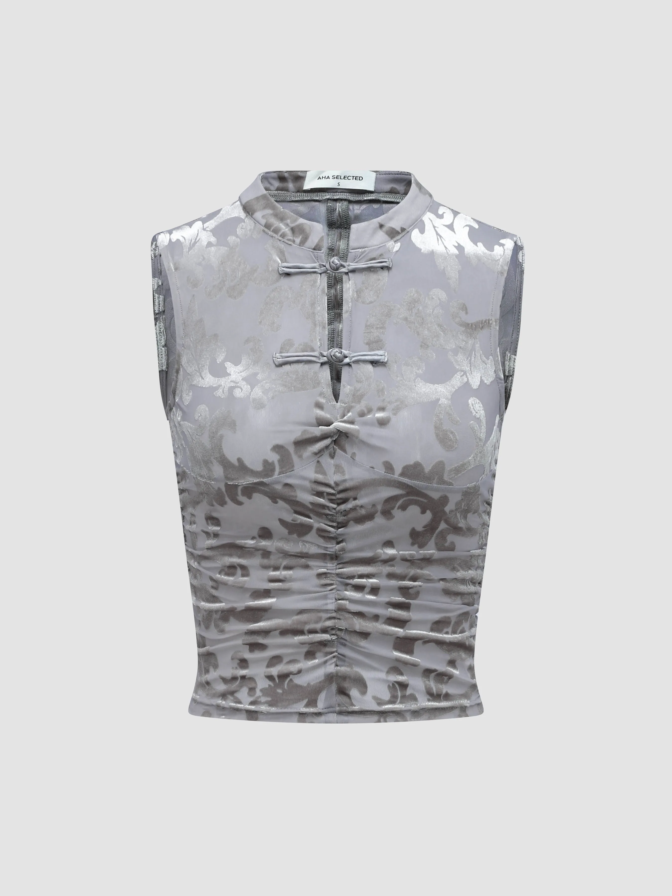 Velvet Stretch Sheer Mock Neck Vest sold by Aha Selected product image thumbnail 2