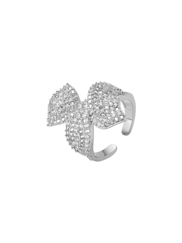 Delightful Bow Crystal Ring made by Aha Selected