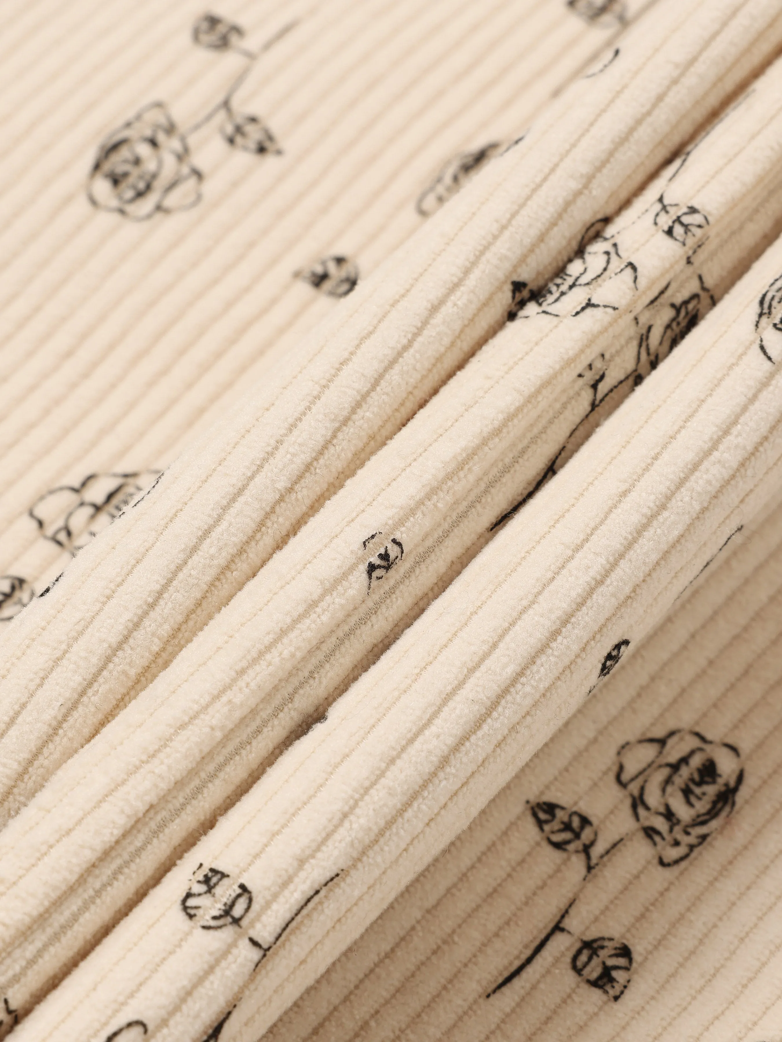 Women's Corduroy Floral Wide Leg Pants sold by Aha Selected product image thumbnail 4