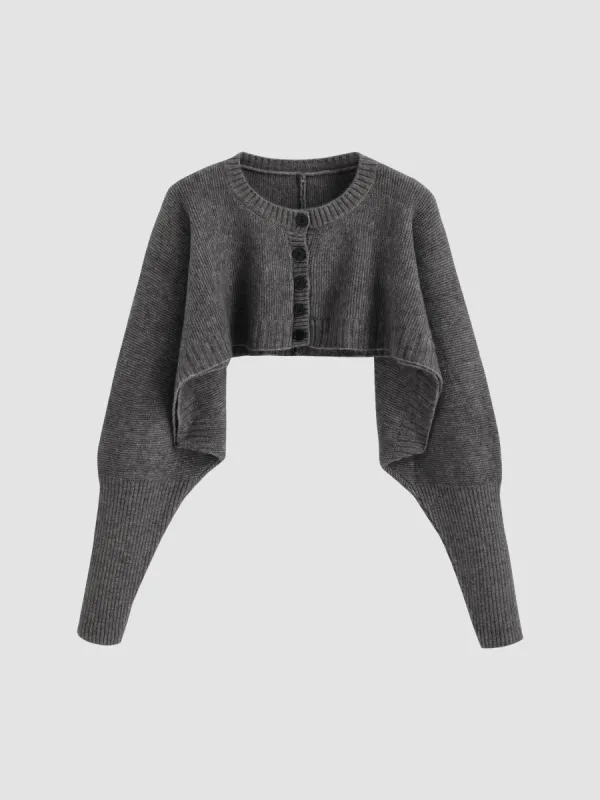 Cozy Cropped Button Up Cardigan sold by Aha Selected