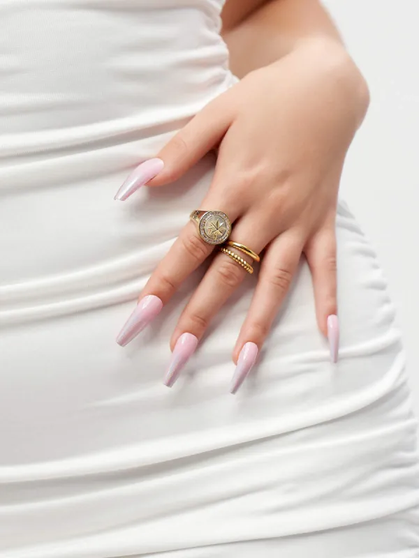 24pcs Gradient Color Pearly-lustre Trapeziop Fake Nail sold by Aha Selected