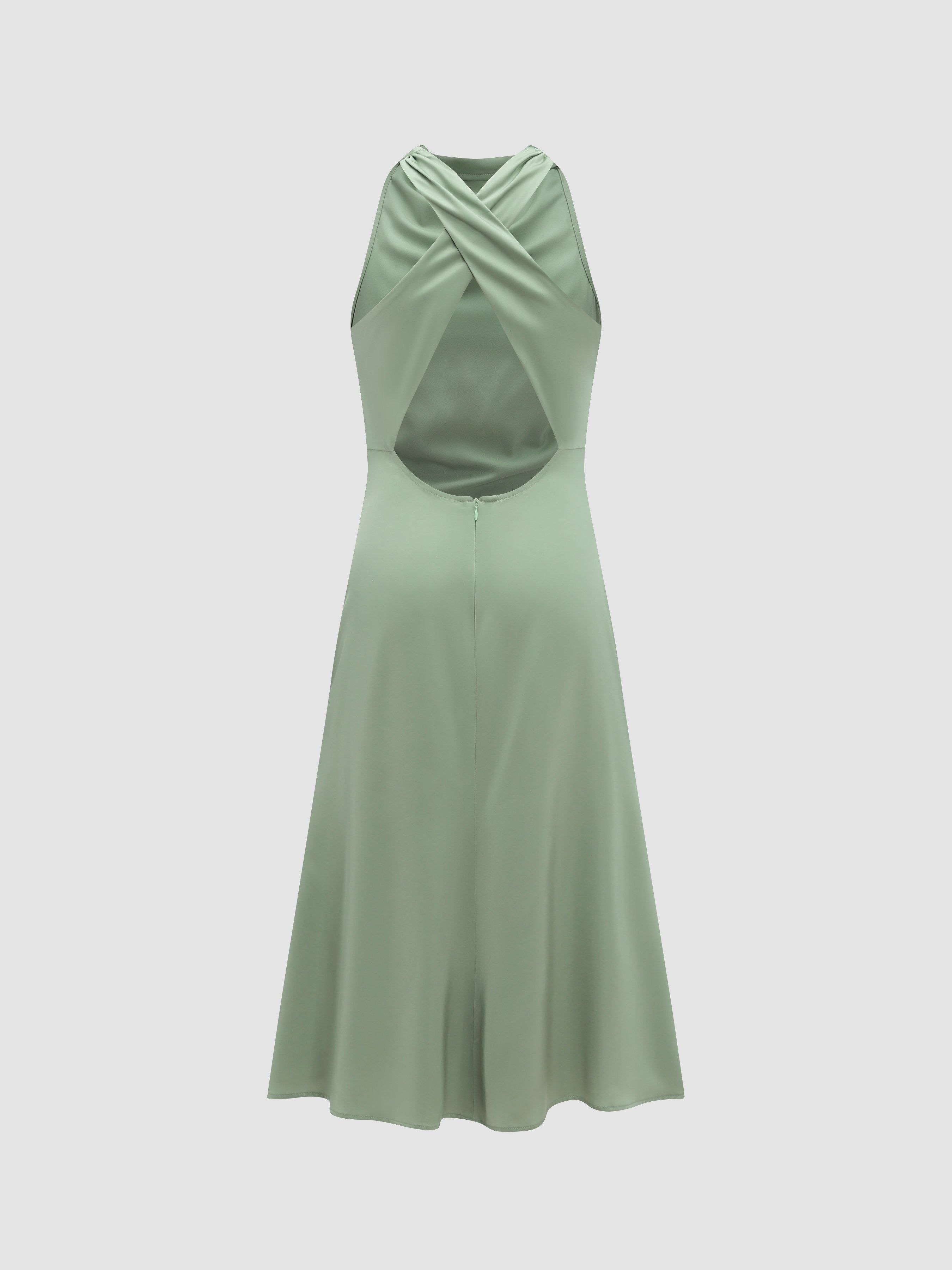 Crisscross Back Satin Gown sold by Aha Selected product image thumbnail 2