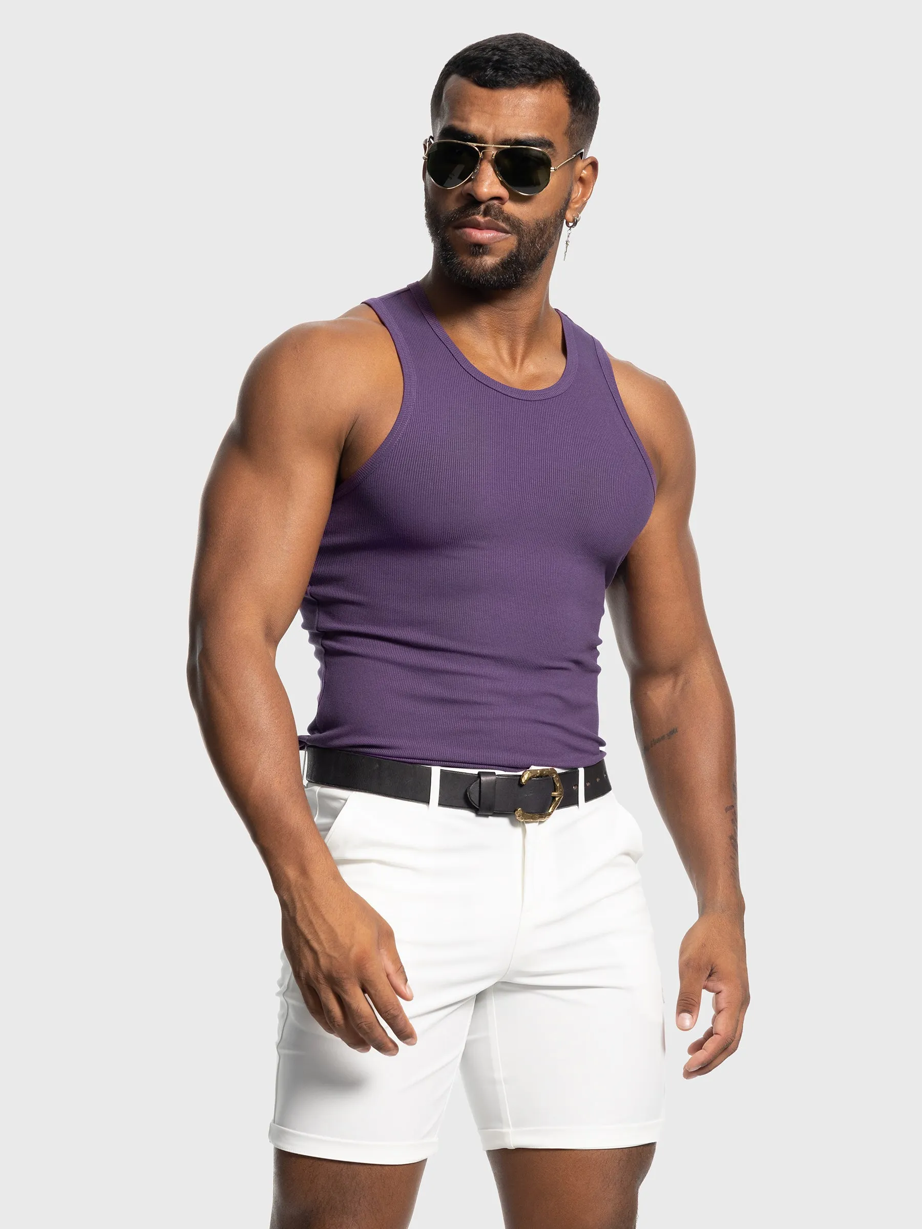 Ribbed Stretch Tank Top Curved Hem sold by Aha Selected product image thumbnail 5